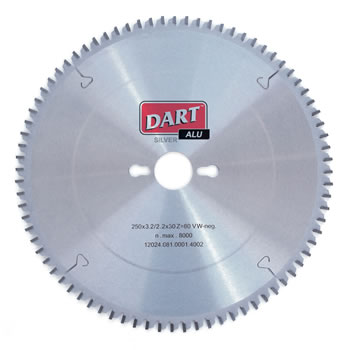 216mm x 60T x 30mm bore Ali/Plastic Silver TCT Saw Blade